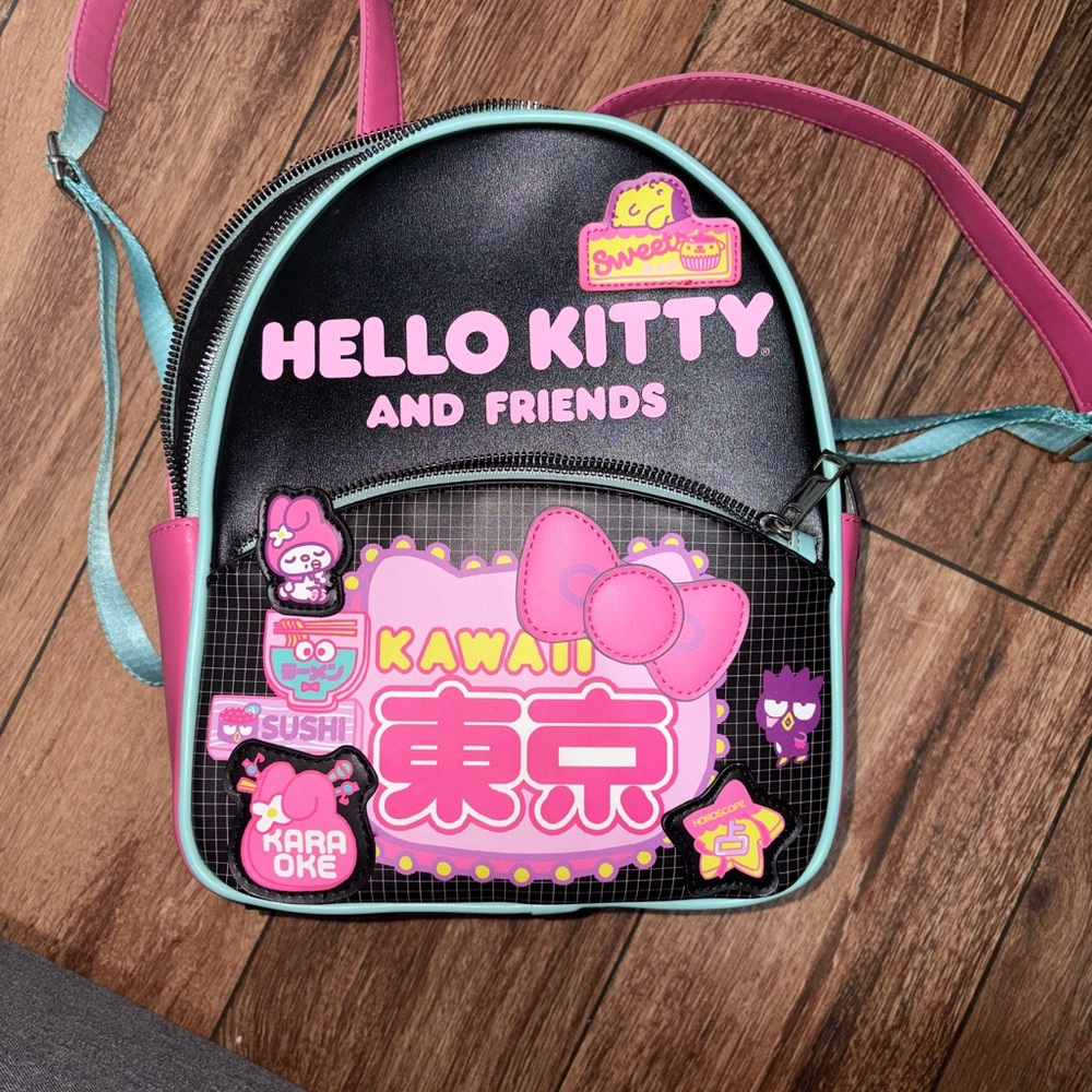 Hello Kitty Kawaii Kids Backpack - Pink and Black